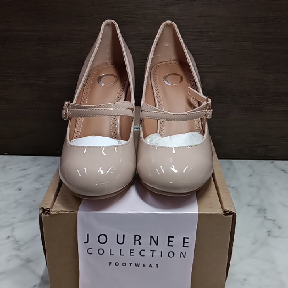 Journee Collection Women's Wendy Double Strap Heels Size 6.5 NEW